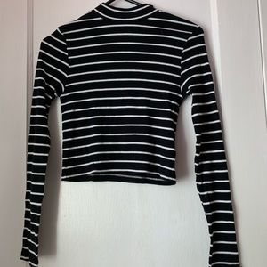 H&M High Neck Striped Long Sleeve